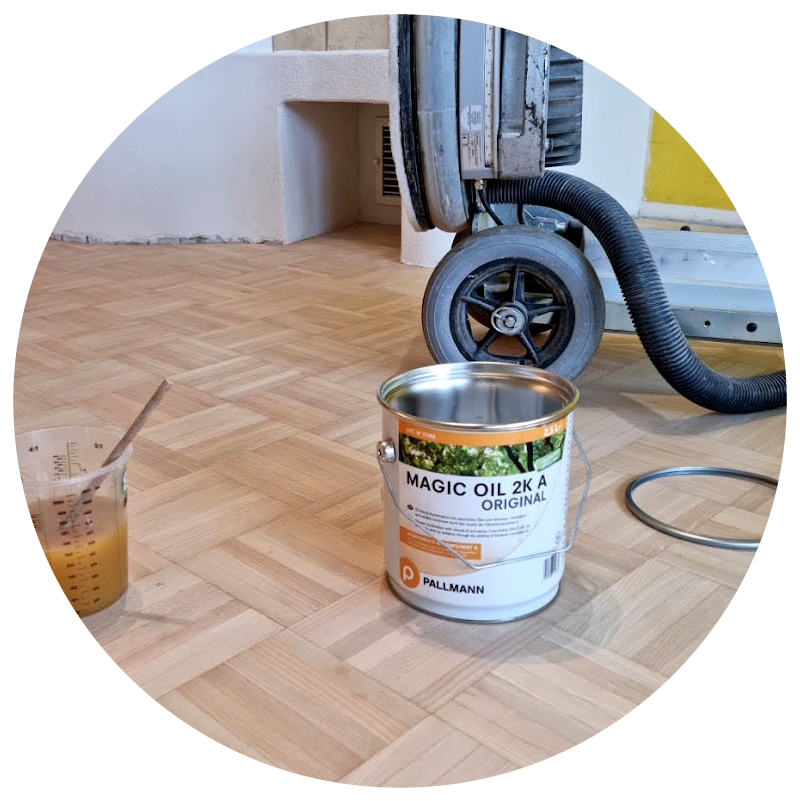 Parkett ölen mit Pallmann Magic Oil 2K – professionelle Parkettveredelung